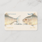 Carte De Visite L'élégant restaurant de poisson Azure Fin (Dos)