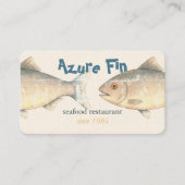 Carte De Visite L'élégant restaurant de poisson Azure Fin (Devant)