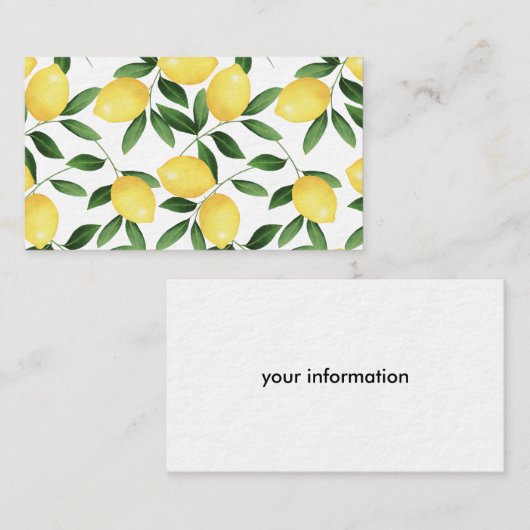 CARTE DE VISITE LÉMONS DE COULEUR D'EAU (Devant / Derrière)