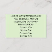 Carte de visite - Lemony White Zinnia (Dos)