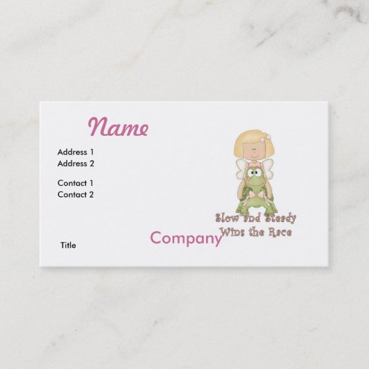 Carte De Visite Lent et constant gagnent la course (Devant)