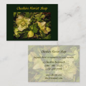 Carte De Visite Lenten Rose Hellebore Floriste (Devant / Derrière)