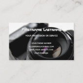 Carte De Visite Lentilles de caméra reflex pour photographes Vidéo (Dos)