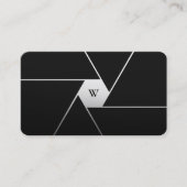 Carte De Visite Lentilles de Shutter Camera Élégant noir blanc Mon (Devant)