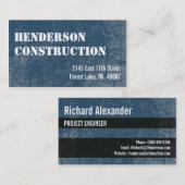 Carte De Visite L'entreprise de construction carde la pierre bleue (Devant / Derrière)