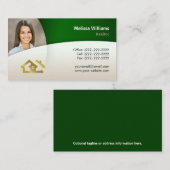 Carte De Visite L'entreprise immobilière moderne carde l'or vert (Devant / Derrière)