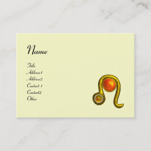 Carte De Visite LEO, brillant noir blanc rouge rouge rouge topaz