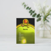 Carte De Visite LEO, TOPAZ MONOGRAS jaune vif orange noire (Debout devant)