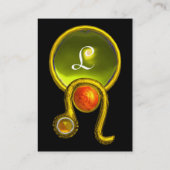 Carte De Visite LEO, TOPAZ MONOGRAS jaune vif orange noire (Dos)