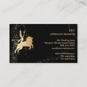 Carte De Visite *~* LEO Zodiac Astrologie Lectures Gold Noir (Dos)