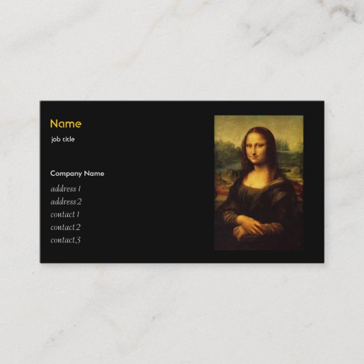 Carte De Visite Léonard de Vinci , Mona Lisa (Devant)