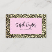 Carte De Visite Leopad Imprimer Script Beauté Brows Lash Artiste (Devant)
