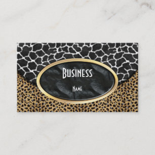 Carte de visite Leopard Black White Vache Purge