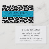 Carte De Visite léopard ; bleu (Devant / Derrière)