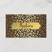 Carte De Visite Leopard Cheetah Peau animale Imprimer Glam moderne (Devant)