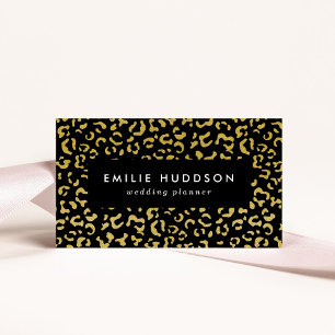 Carte De Visite Leopard d'or, Parties scintillant d'or, Motif de l