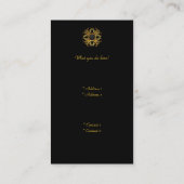 Carte De Visite Léopard Élégant Noir Or (Dos)