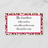 Carte De Visite "Léopard et roses indien " (Dos)