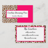 Carte De Visite "Léopard et roses indien " (Devant / Derrière)