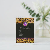 CARTE DE VISITE LEOPARD FOUR, PURPLE NOIR GEMSTONE MONOGRAM (Debout devant)