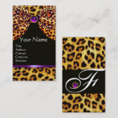 CARTE DE VISITE LEOPARD FUR RIBBON, PURPLE NOIR GEMSTONE MONOGRAM (Devant / Derrière)