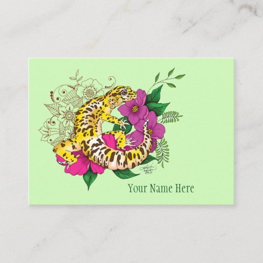 Carte De Visite Léopard jaune Gecko Vert (Devant)