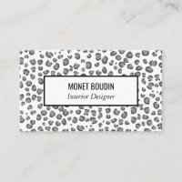 Leopard moderne personnalisé noir blanc Poster de 