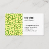 Carte De Visite Leopard moderne Poster de animal d'or vert personn (Dos)