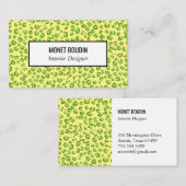 Carte De Visite Leopard moderne Poster de animal d'or vert personn (Devant / Derrière)