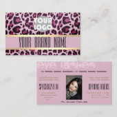 Carte De Visite Léopard Motif Logo Photo Heures d'ouverture Lashes (Devant / Derrière)