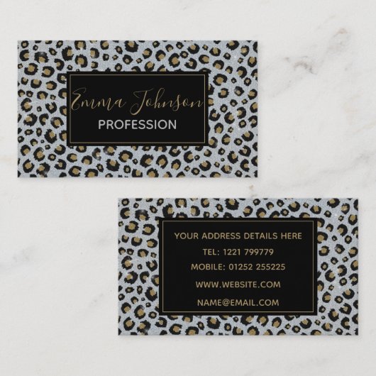 Carte De Visite Léopard noir de l'or (Devant / Derrière)