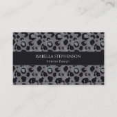 Carte De Visite Leopard Print Dark Grey Modern (Devant)