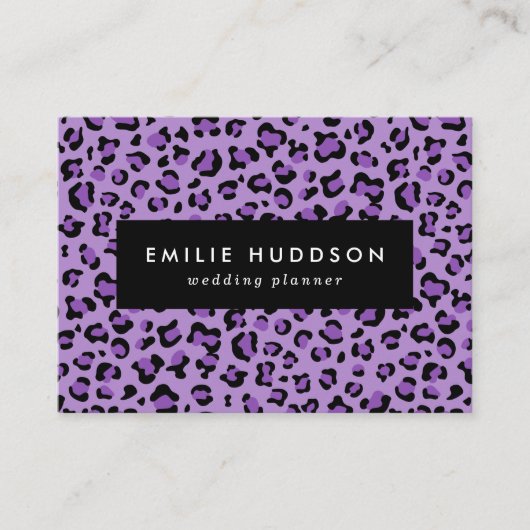 Carte De Visite Leopard Print, Léopard Spots, Purple Leopard (Devant)