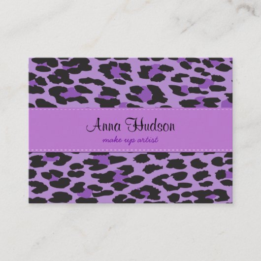Carte De Visite Leopard Print, Léopard Spots, Purple Leopard (Devant)