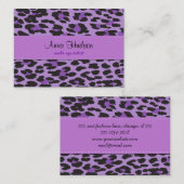 Carte De Visite Leopard Print, Léopard Spots, Purple Leopard (Devant / Derrière)