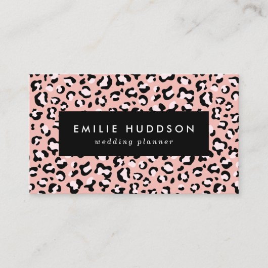 Carte De Visite Léopard Print, Léopard Spots, Rose Léopard (Devant)