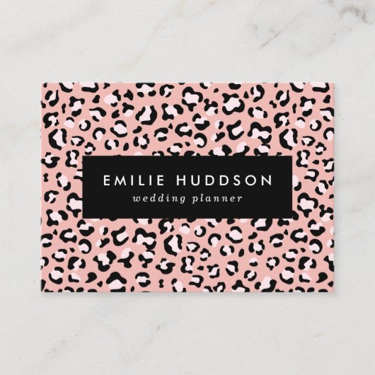 Carte De Visite Léopard Print, Léopard Spots, Rose Léopard (Devant)
