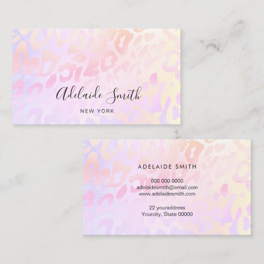 Carte De Visite léopard rose (Devant / Derrière)