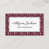 Carte de visite léopard rose chaud (Devant)