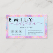 Carte De Visite Léopard rose Iredescente Professionnel (Dos)