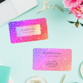 Carte De Visite Léopard rose pourpre étincelant glam