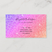 Carte De Visite Léopard rose pourpre parties scintillant goutte do (Dos)