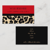 Carte De Visite Léopard rouge (Devant / Derrière)