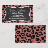 Carte De Visite Léopard Saumon foncé ; tableau noir (Devant / Derrière)