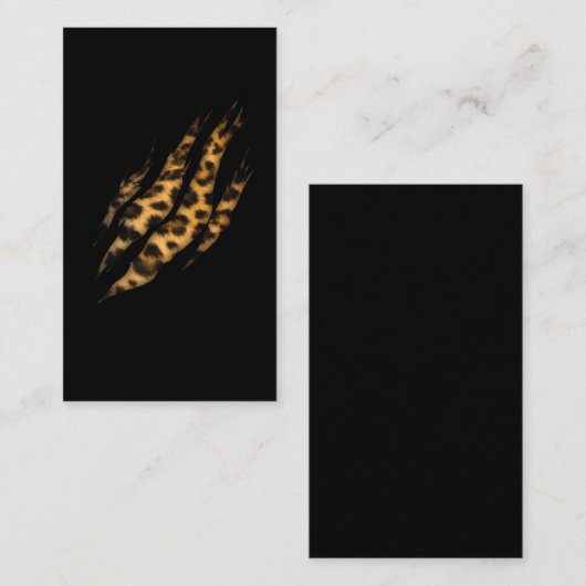 Carte De Visite Léopard Skin Imprimer Léopard Torn Claw (Devant / Derrière)