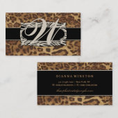 Carte De Visite Léopard sophistiqué 2 de la jungle 311 (Devant / Derrière)