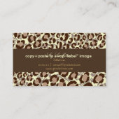 Carte De Visite Leopard spots aux naturels + brin de damas (Dos)