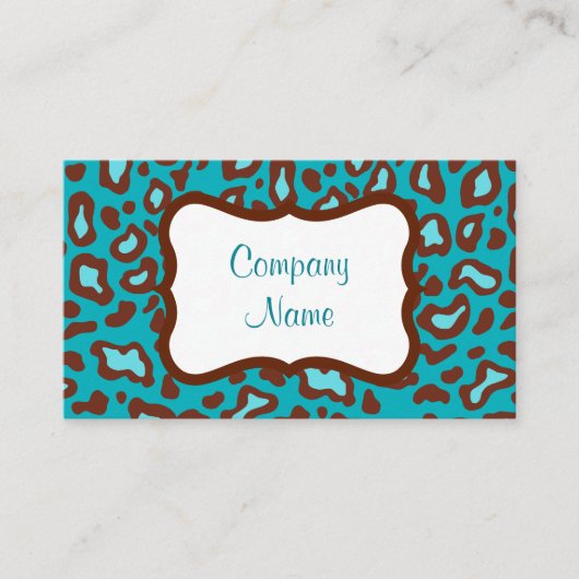 Carte de visite léopard turquoise (Devant)