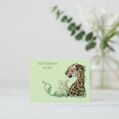 Carte De Visite Leopard Wild Cat Green Henna (Debout devant)