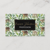 Carte De Visite Léopards modernes Tigres Jungle Plantes (Devant)